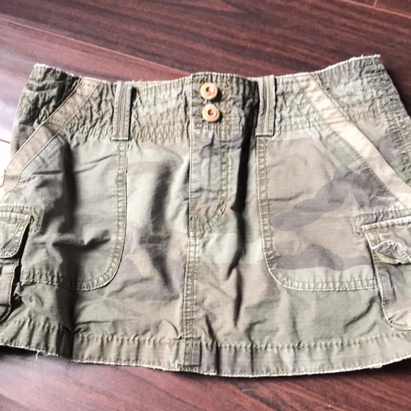 American Eagle Outfitters Camo Denim Mini Skirt